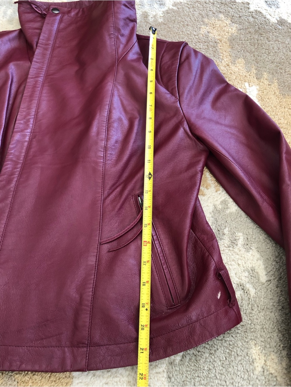 Newport News Vintage Genuine Leather Dark Red Jacket Women’s Sz 12 Gorgeous! - Picture 12 of 16